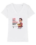LIFE IS LIKE A BOX OF CHOCOLATES Tricou mânecă scurtă guler V Damă Evoker