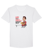 LIFE IS LIKE A BOX OF CHOCOLATES Tricou mânecă scurtă guler larg Bărbat Skater