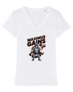 MAXIMUS GAINS Tricou mânecă scurtă guler V Damă Evoker