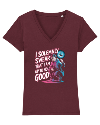 I SOLEMNLY SWEAR I AM UP TO NO GOOD - SUNT PUS PE RELE Burgundy