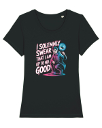 I SOLEMNLY SWEAR I AM UP TO NO GOOD - SUNT PUS PE RELE Tricou mânecă scurtă guler larg fitted Damă Expresser