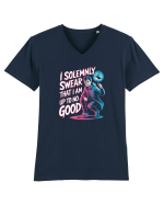 I SOLEMNLY SWEAR I AM UP TO NO GOOD - SUNT PUS PE RELE Tricou mânecă scurtă guler V Bărbat Presenter