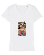 GUYS, I`M EATING JUNK AND WATCHING RUBBISH! Tricou mânecă scurtă guler V Damă Evoker