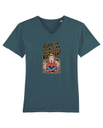 GUYS, I`M EATING JUNK AND WATCHING RUBBISH! Tricou mânecă scurtă guler V Bărbat Presenter