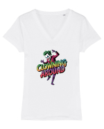 CLOWNING AROUND Tricou mânecă scurtă guler V Damă Evoker