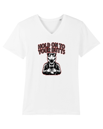 HOLD ON TO YOUR BUTTS -T - REX - dinozaur cu telefon White