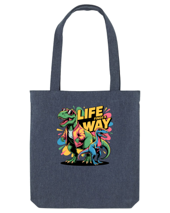 LIFE FINDS A WAY - T - REX - dinozaur  Midnight Blue