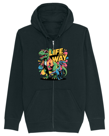 LIFE FINDS A WAY - T - REX - dinozaur  Black