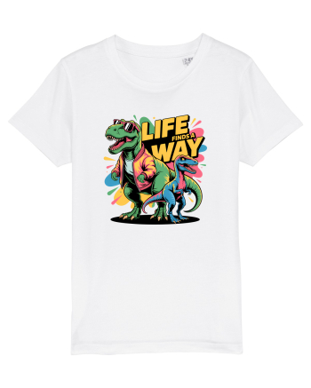 LIFE FINDS A WAY - T - REX - dinozaur  White