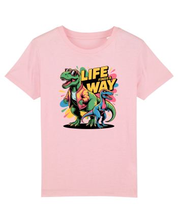 LIFE FINDS A WAY - T - REX - dinozaur  Cotton Pink