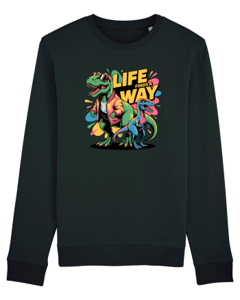 LIFE FINDS A WAY - T - REX - dinozaur  Black