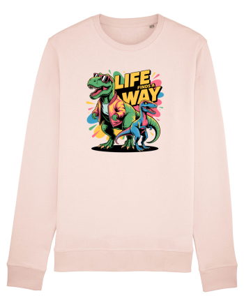 LIFE FINDS A WAY - T - REX - dinozaur  Candy Pink