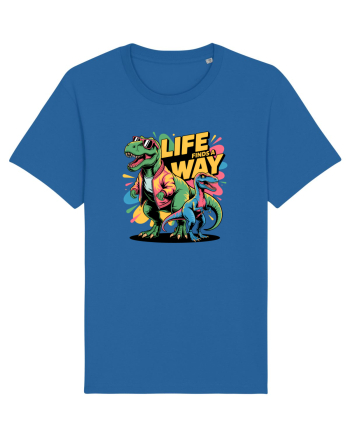 LIFE FINDS A WAY - T - REX - dinozaur  Royal Blue