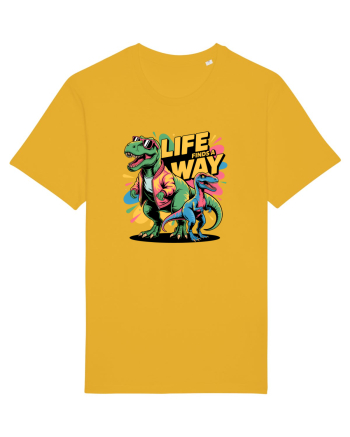 LIFE FINDS A WAY - T - REX - dinozaur  Spectra Yellow