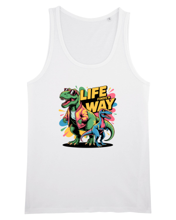 LIFE FINDS A WAY - T - REX - dinozaur  White