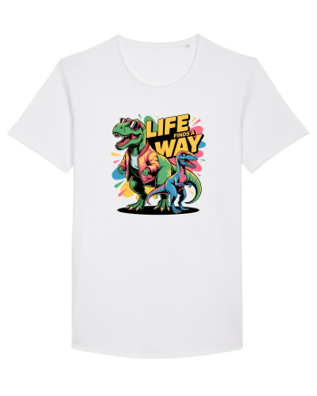 LIFE FINDS A WAY - T - REX - dinozaur  White