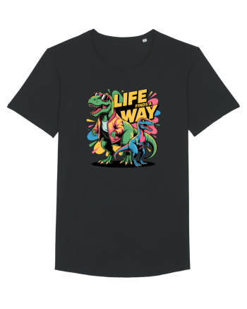 LIFE FINDS A WAY - T - REX - dinozaur  Black