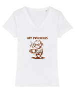 MY PRECIOUS - COFFEE - CAFEA Tricou mânecă scurtă guler V Damă Evoker