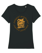 ONE SHIRT TO RULE THEM ALL - ONE RING TO RULE THEM ALL - INEL Tricou mânecă scurtă guler larg fitted Damă Expresser