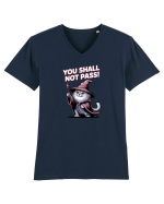 YOU SHALL NOT PASS! NU VEI TRECE! pisica protectoare Tricou mânecă scurtă guler V Bărbat Presenter