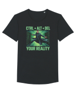 CTRL + ALT + DEL YOUR REALITY - STERGE-TI REALITATEA Tricou mânecă scurtă guler larg Bărbat Skater