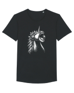 Urletul Unicornului Electric Tricou mânecă scurtă guler larg Bărbat Skater