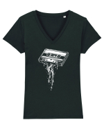 Banda Care Curge Tricou mânecă scurtă guler V Damă Evoker