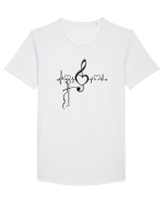 Love music  Tricou mânecă scurtă guler larg Bărbat Skater