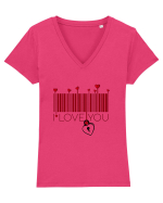 I love you Tricou mânecă scurtă guler V Damă Evoker
