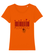 I love you Tricou mânecă scurtă guler larg fitted Damă Expresser