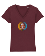 Owl-bufnita Tricou mânecă scurtă guler V Damă Evoker