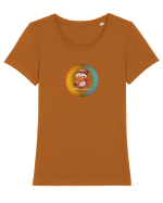 Owl-bufnita Tricou mânecă scurtă guler larg fitted Damă Expresser