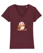 Owl-bufnita Tricou mânecă scurtă guler V Damă Evoker