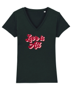 Love is  all Tricou mânecă scurtă guler V Damă Evoker