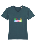 Gamer  Tricou mânecă scurtă guler V Bărbat Presenter