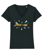 Free life  Tricou mânecă scurtă guler V Damă Evoker