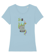 Sirenă și rom Tricou mânecă scurtă guler larg fitted Damă Expresser