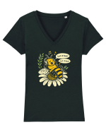 Let It Bee – Vibrații pe Frecvență Naturală Tricou mânecă scurtă guler V Damă Evoker