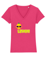 Lemon  Tricou mânecă scurtă guler V Damă Evoker