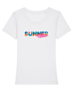 Summer vibes  Tricou mânecă scurtă guler larg fitted Damă Expresser