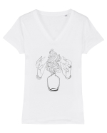 Magic hands (black edition) Tricou mânecă scurtă guler V Damă Evoker