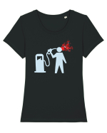 Pretul benzinei si motorinei ne omoara Tricou mânecă scurtă guler larg fitted Damă Expresser