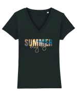 Summer  Tricou mânecă scurtă guler V Damă Evoker