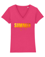 Summer  Tricou mânecă scurtă guler V Damă Evoker