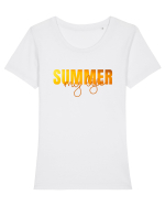 Summer  Tricou mânecă scurtă guler larg fitted Damă Expresser