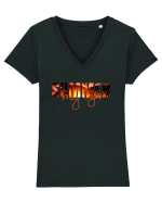 Summer  Tricou mânecă scurtă guler V Damă Evoker