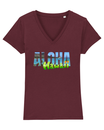 Aloha Hawaii  Burgundy