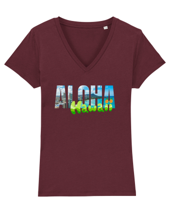 Aloha Hawaii  Burgundy