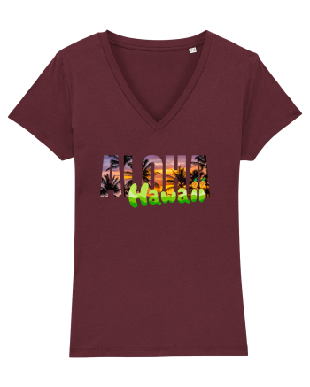 Aloha Hawaii  Burgundy