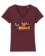 Aloha Hawaii  Tricou mânecă scurtă guler V Damă Evoker